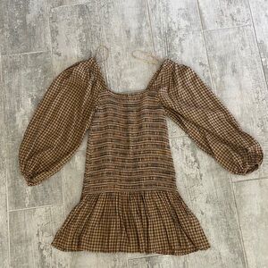 Urban outfitters plaid long sleeve mini dress